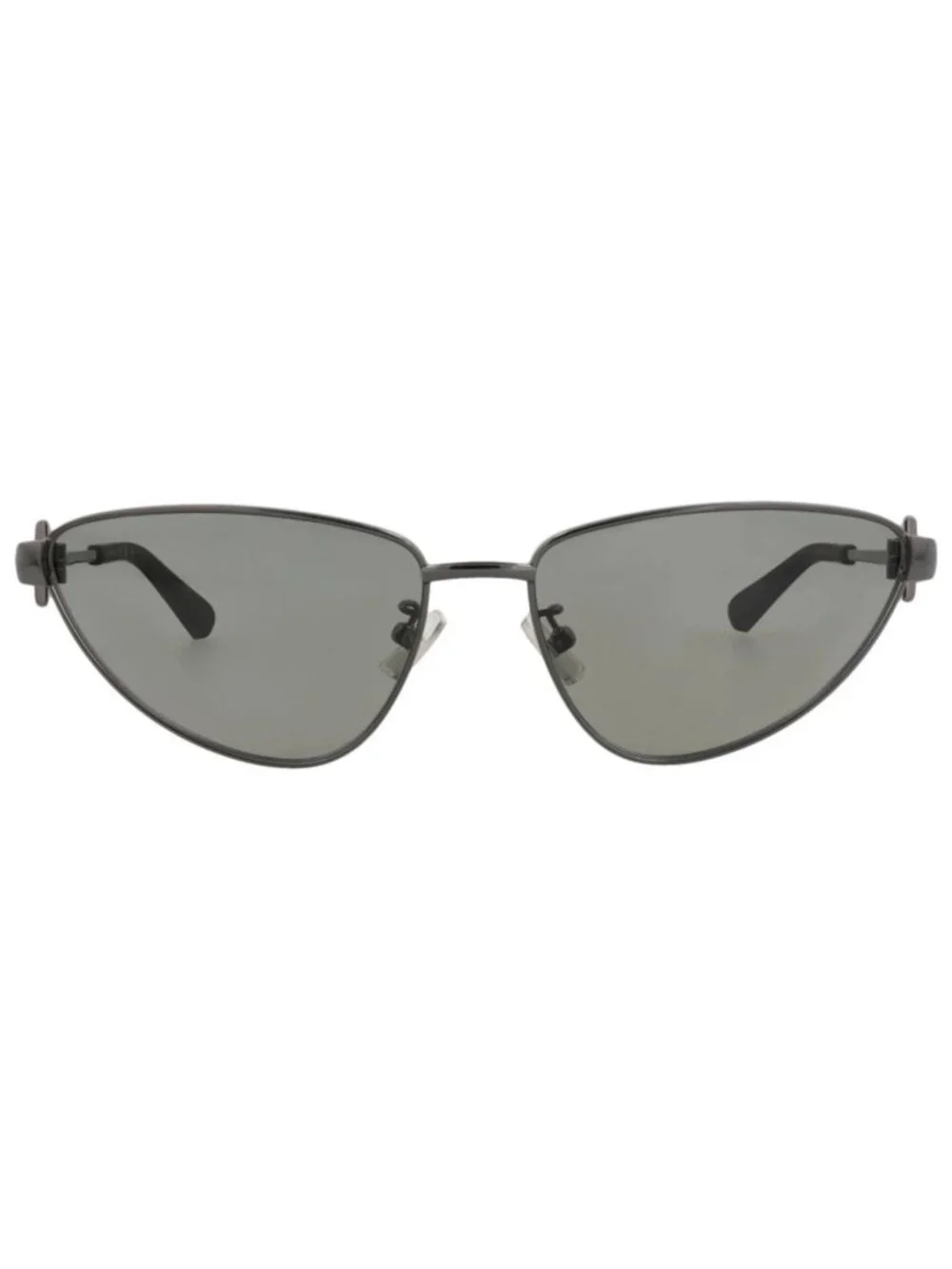 New Bottega Veneta Women's Sunglasses Cat Eye Metal Frame Ruthenium Ruthenium